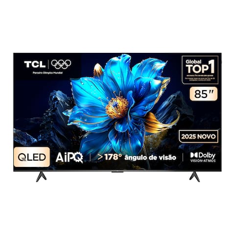 Smart TV TCL 85 Polegadas 4K QLED 85P7K Google TV Áudio Onkyo Hands-Free