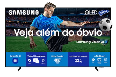 Smart TV Samsung 55” 4K QLED Ultra QN55Q7FAAGXZD Controle por Gestos Processador com AI Xbox Cloud Gaming