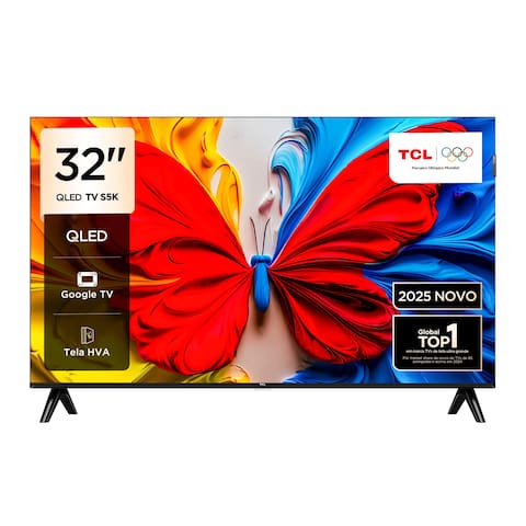 Smart TV 32” FHD TCL 32S5K QLED Dolby Audio Google TV