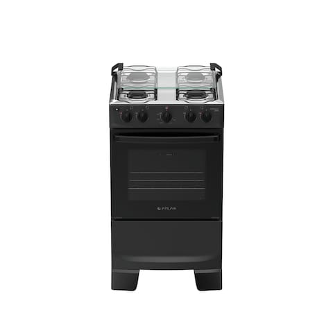 Fogão Atlas Mônaco Plus 4 Bocas com Mesa Inox e Acendimento Automático Bivolt Preto