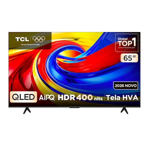 Smart TV 65” 4K QLED TCL 65P7L Google TV até 120Hz Dolby Vision Atmos